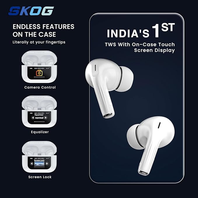 Smart Wireless Earbuds with LCD Touch Screen