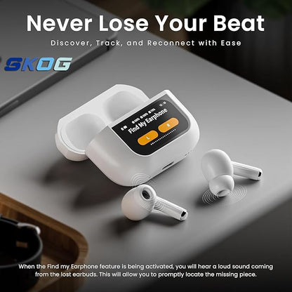 Smart Wireless Earbuds with LCD Touch Screen