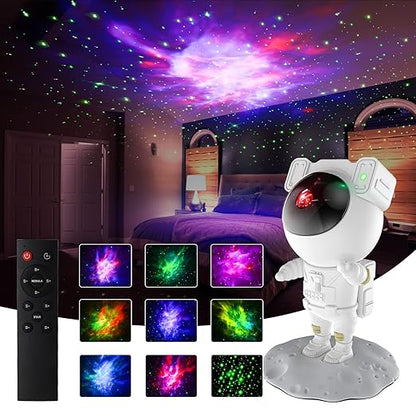 Astronaut Galaxy Projector - 360 Magnetic Head Rotation, Remote Control